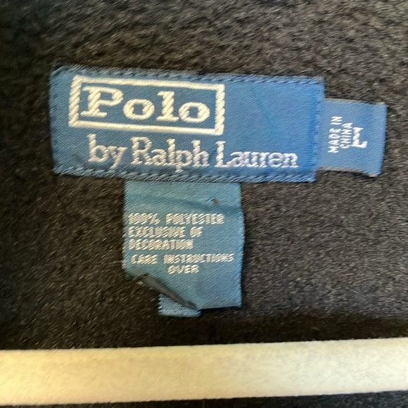 Polo by  Ralph Lauren black fleece polyester jacket - Picture 3 of 9